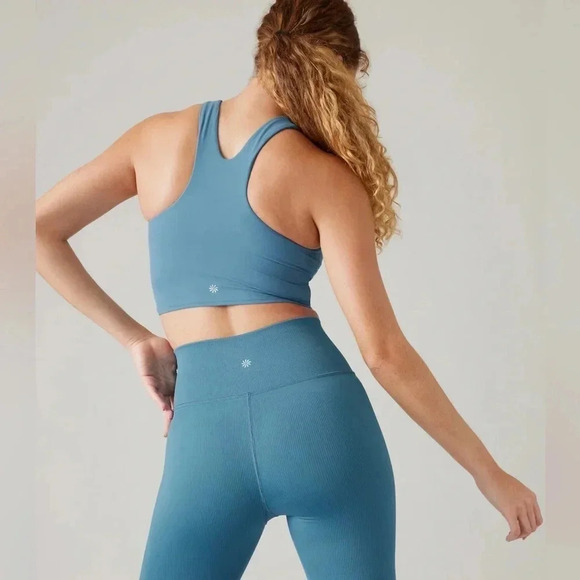 Athleta Conscious Crop Bra Size XS Skylark Blue Athletic Yoga Gym Workout - Picture 2 of 6